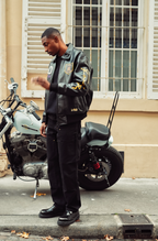 Gold Biker Veste en cuir