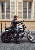 Gold Biker Veste en cuir