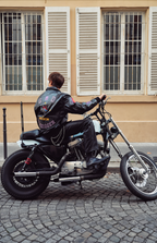 Gold Biker Veste en cuir